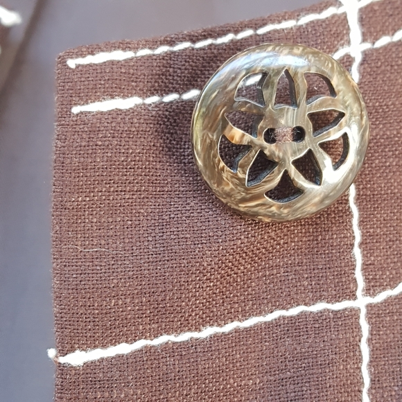 10 SCOTT TAYLOR LINED DARK BROWN BOLD WHITE STITCH BELTED UTILITY JACKET - Picture 14 of 16